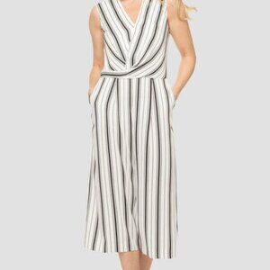 Joseph Ribkoff Striped Jumpsuit Wide Leg NWT New Size 12